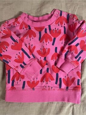 Pink Floral Long Sleeve Sweatshirt